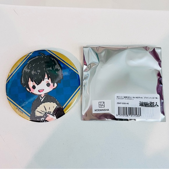 Attack on Titan Bertholdt Hoover New Year ver. GraffArt Illustration Tin Badge - Picture 4 of 4